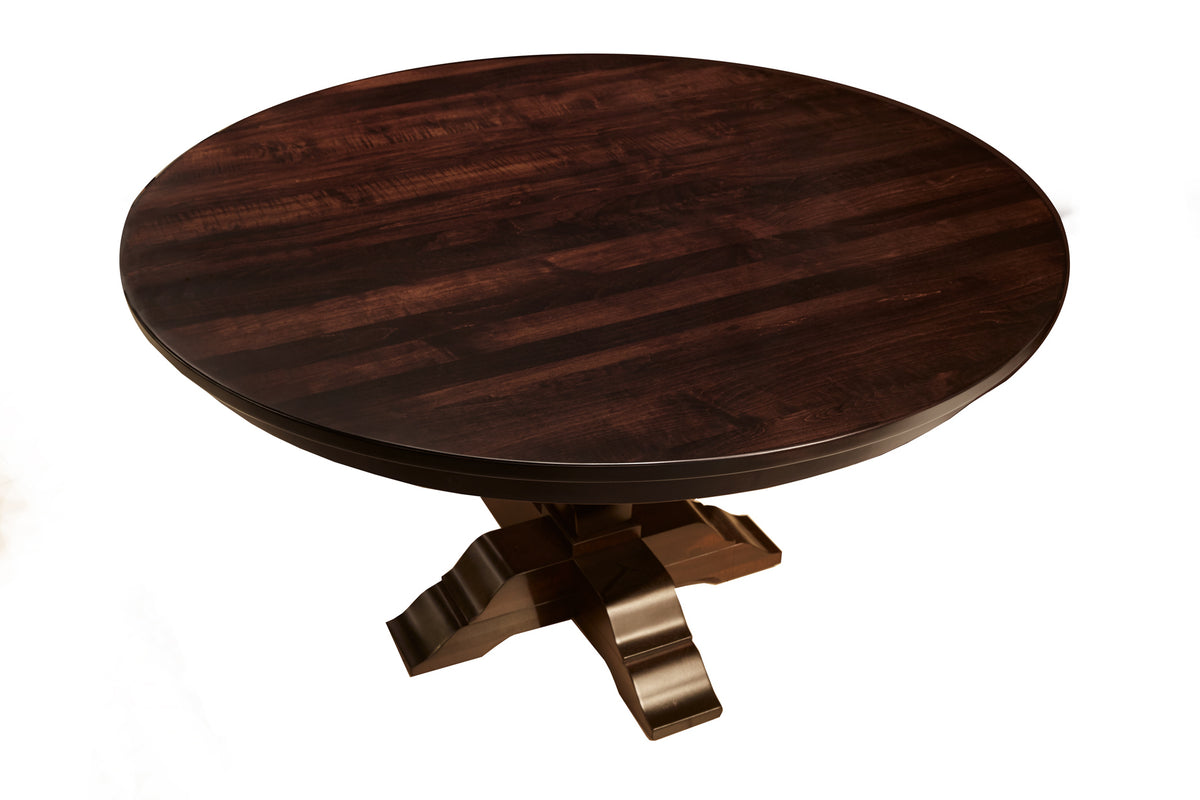 Magnolia 54" Round Solid Maple Diamond Baluster Pedestal Dining Table