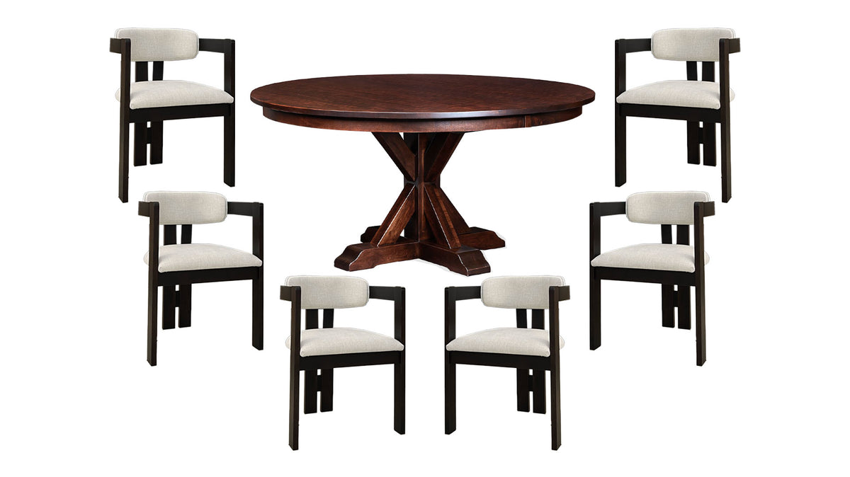 Buy Henderson 60" Hand Planed Round Dining Table & Get 6 Chairs Free