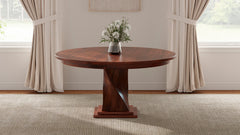 Mesa de comedor redonda de arce macizo con pedestal único El Dorado de 60 pulgadas