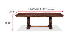 Kennedy 120" Solid Maple Double Ellipse Pedestal 4 Leaf Expandable Dining Table