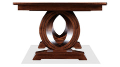 Kennedy 120" Solid Maple Double Ellipse Pedestal 4 Leaf Expandable Dining Table