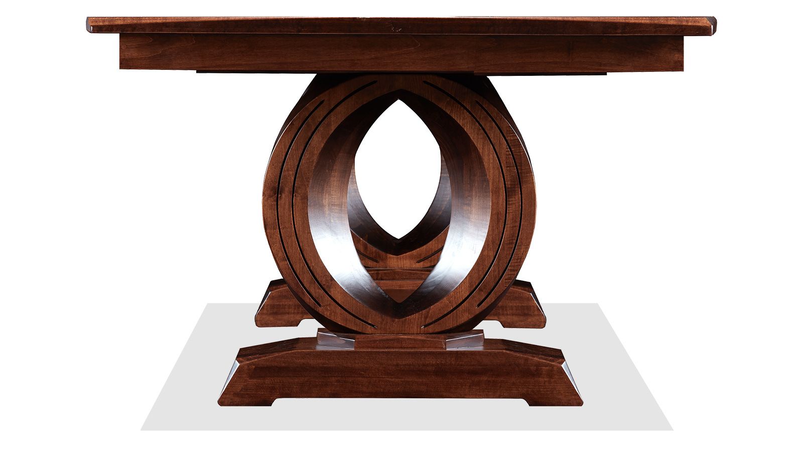 Kennedy 120" Solid Maple Double Ellipse Pedestal 4 Leaf Expandable Dining Table
