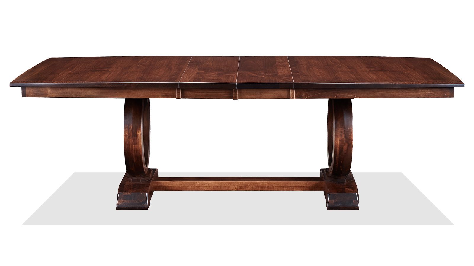 Kennedy 120" Solid Maple Double Ellipse Pedestal 4 Leaf Expandable Dining Table