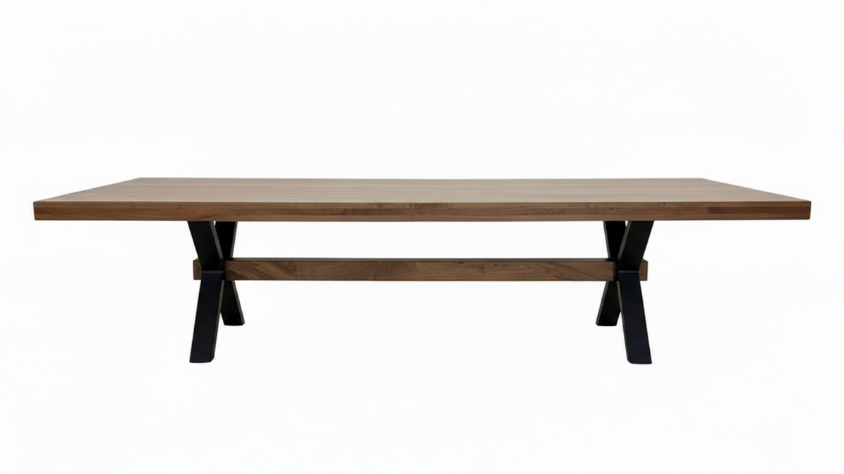 Durango 120" Solid Black Walnut Trestle Table