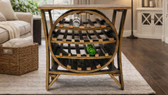 Burnt Hickory Reclaimed Whiskey Barrel Wine Rack | Solid Wood | Made in USA | Gallery Furniture
