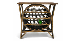 Burnt Hickory Reclaimed Whiskey Barrel Wine Rack | Solid Wood | Made in USA | Gallery Furniture