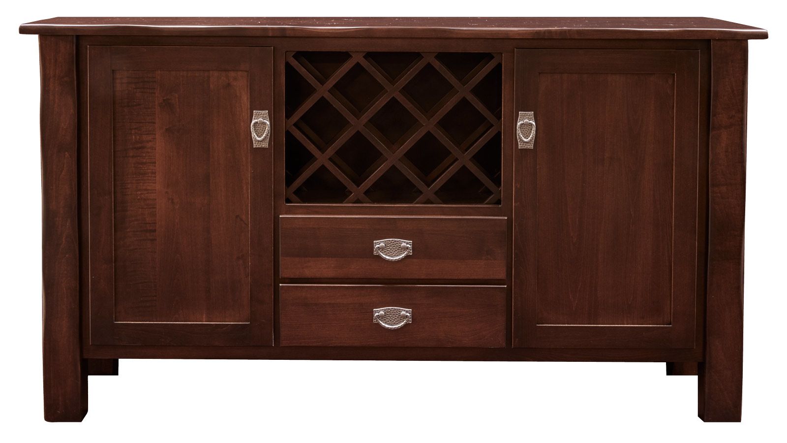 Brunswick 68" Solid Maple Rich Tobacco 7-Bottle Wine Storage Sideboard