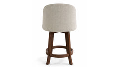 Silla giratoria tapizada en madera maciza de nogal Dorcy para mostrador