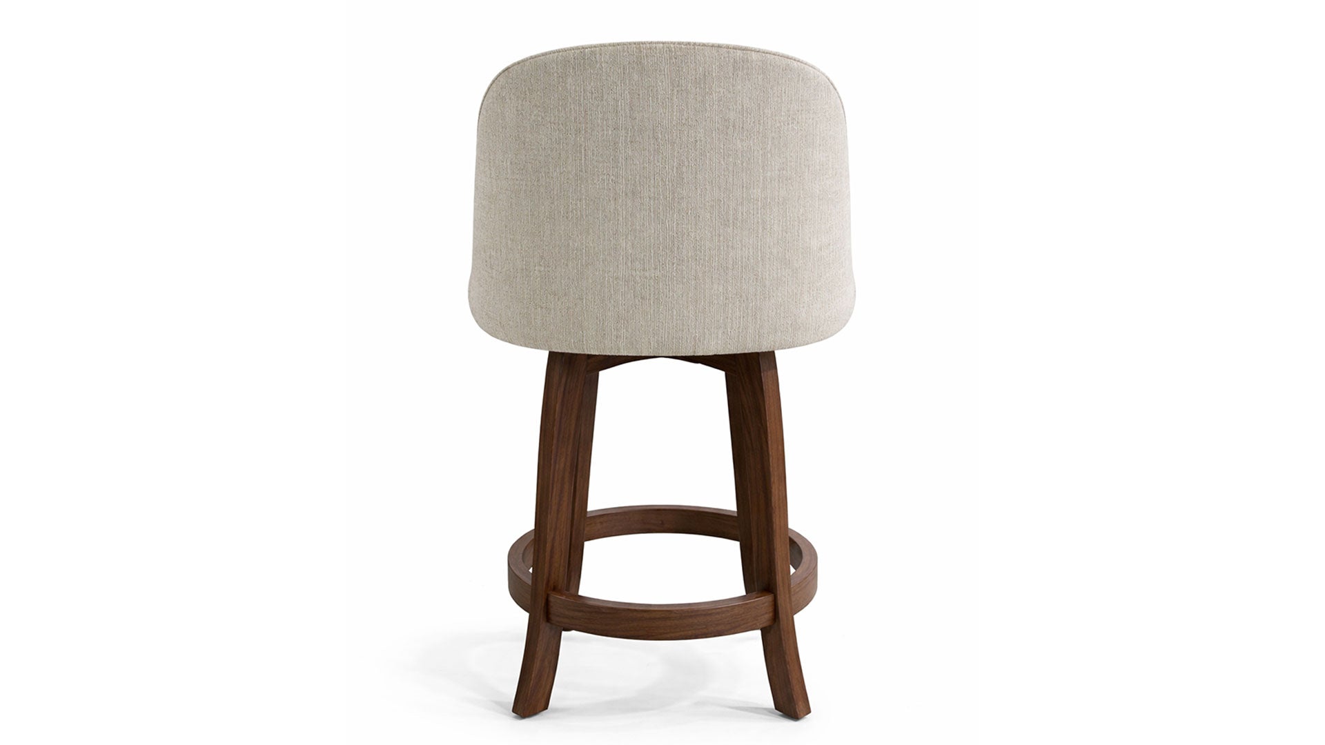 Silla giratoria tapizada en madera maciza de nogal Dorcy para mostrador