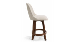 Silla giratoria tapizada en madera maciza de nogal Dorcy para mostrador