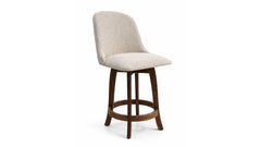 Silla giratoria tapizada en madera maciza de nogal Dorcy para mostrador