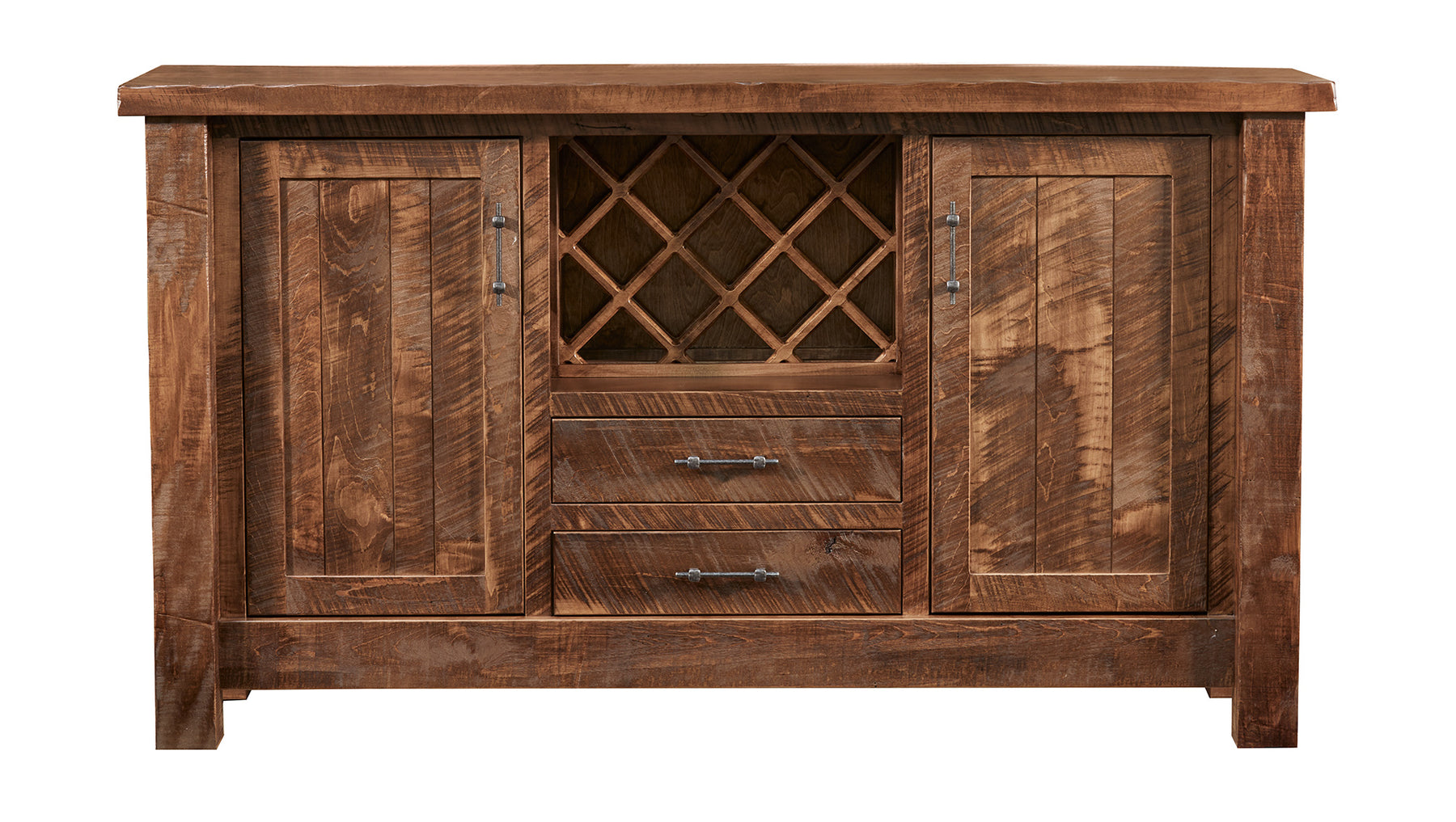 Houston 68" Amish Ruff Sawn Solid Maple Wine Storage Sideboard | Made in USA | Gallery Furniture