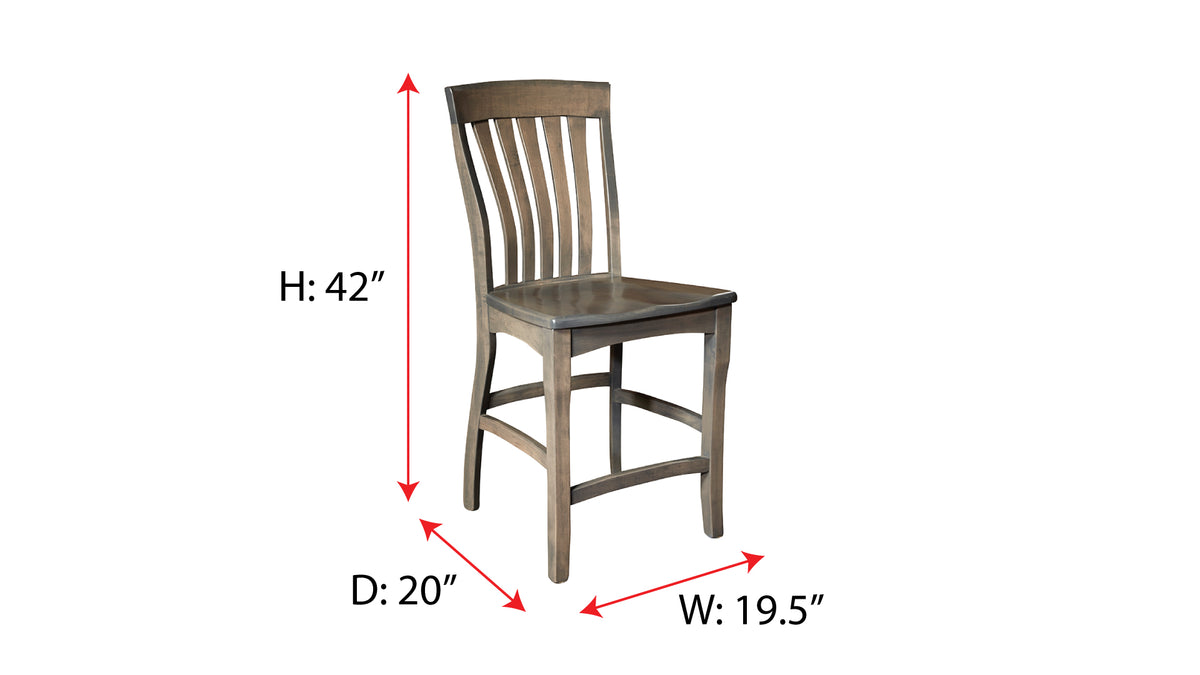 Rio Vista Antique Slate Solid Maple Counter Height Chair