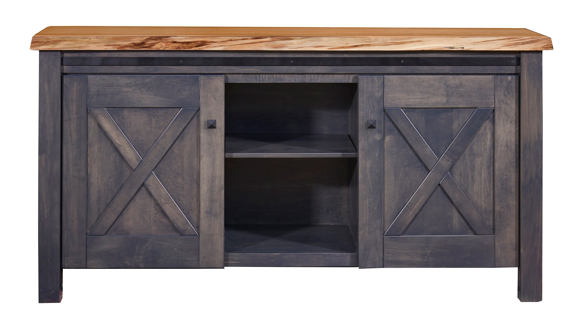 Waverly 72" Live Edge Farmhouse Sideboard with Natural Walnut Top | Made in USA | Gallery Furniture