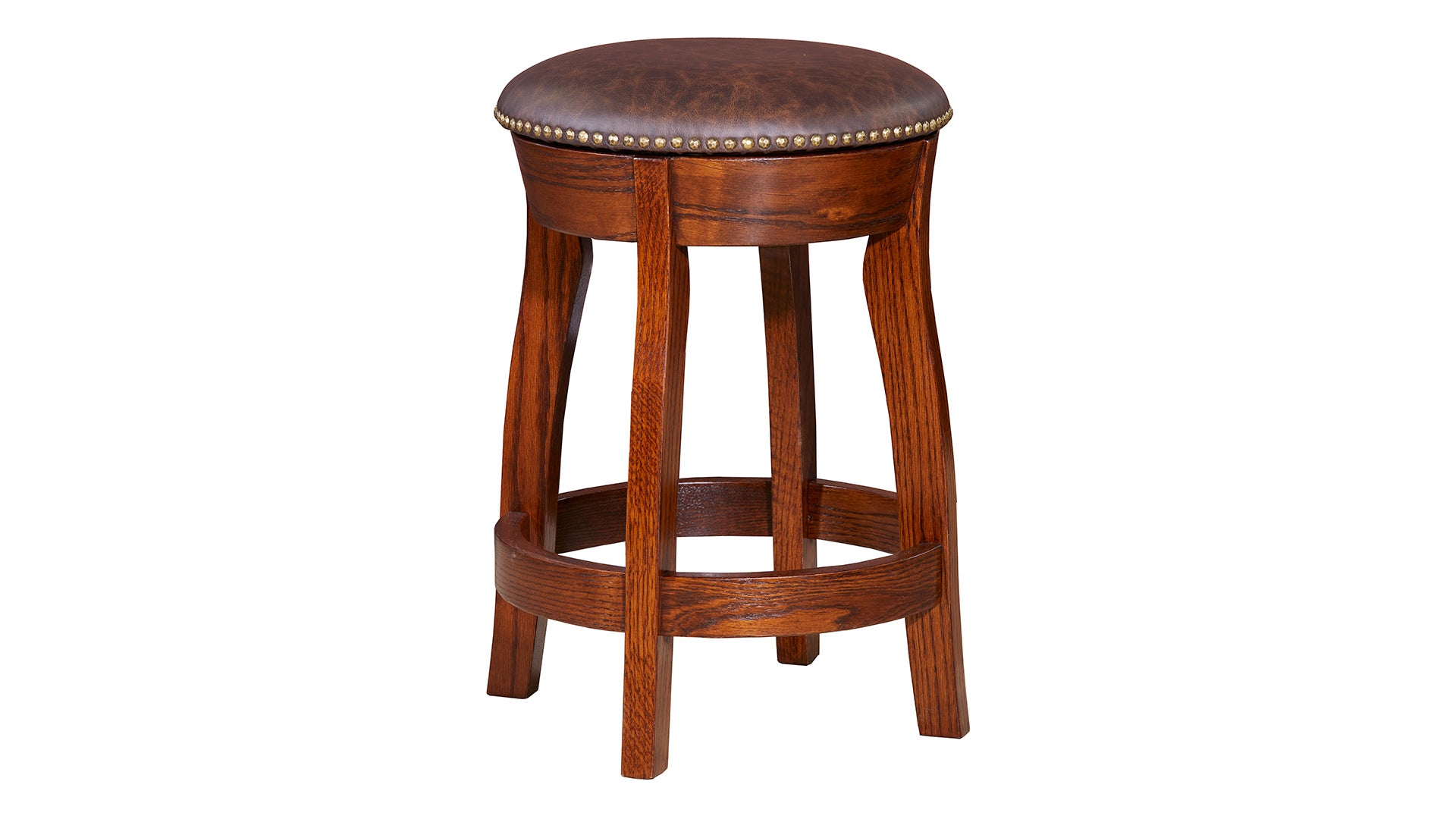 Texas Leather Dining Stool (24")