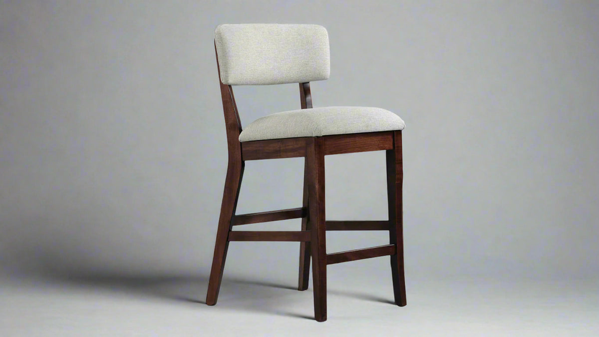 ALDRICH SILLA DE BAR DE MADERA MACIZA DE 24