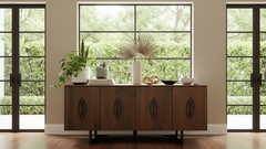 Regal 72" Solid Black Cherry Mid-Century Modern Sideboard