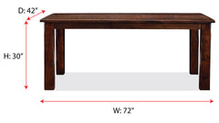 Brunswick 72" Rich Tobacco Dining Table