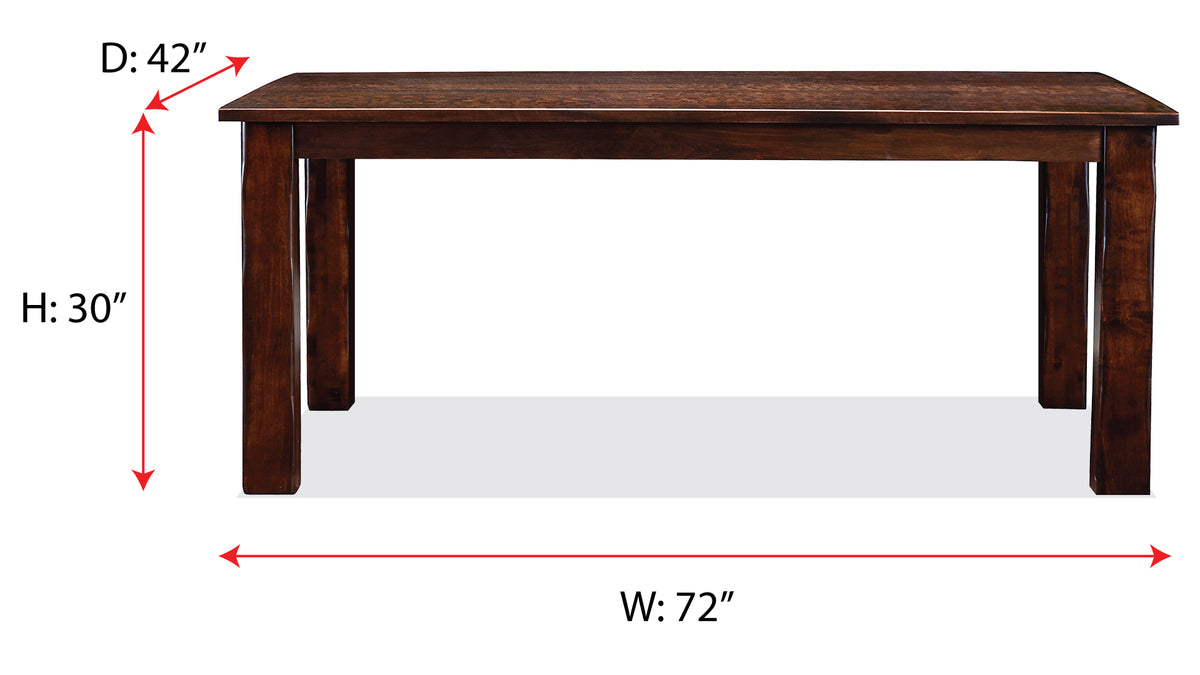 Brunswick 72" Rich Tobacco Dining Table