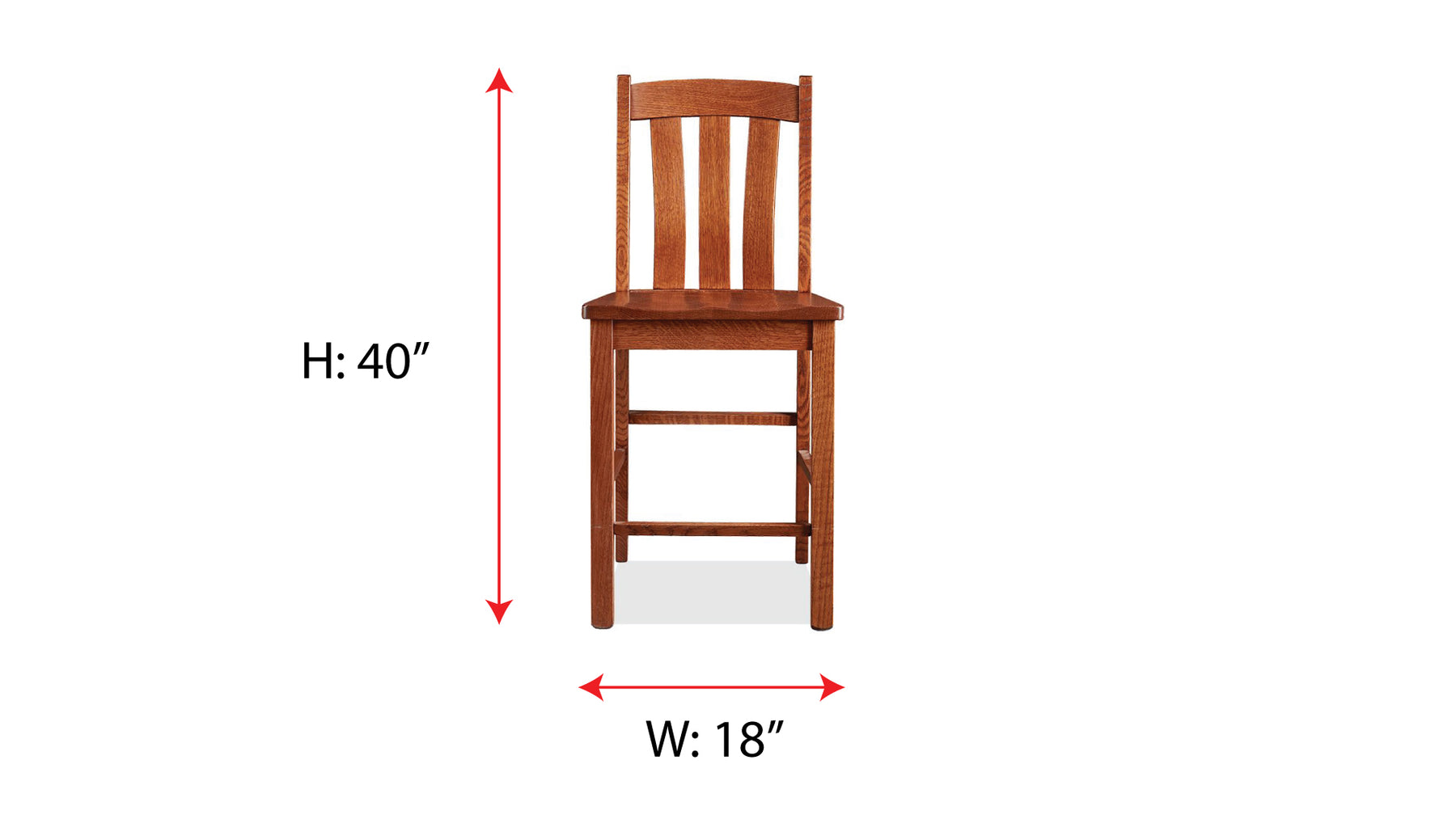 Bishop Solid Quartersawn White Oak Counter Height Chair