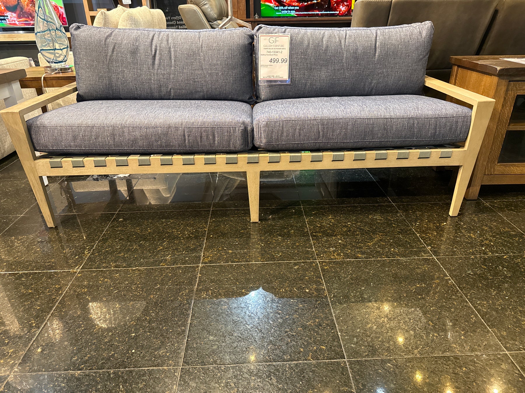 Forte Blue Outdoor Sofa
