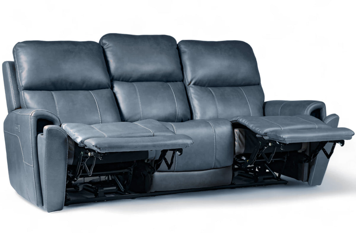 Thunderbird Admiral Blue P5 Power Reclining Sofa w/Massage, Heat, Lumbar, Pillow Tilt