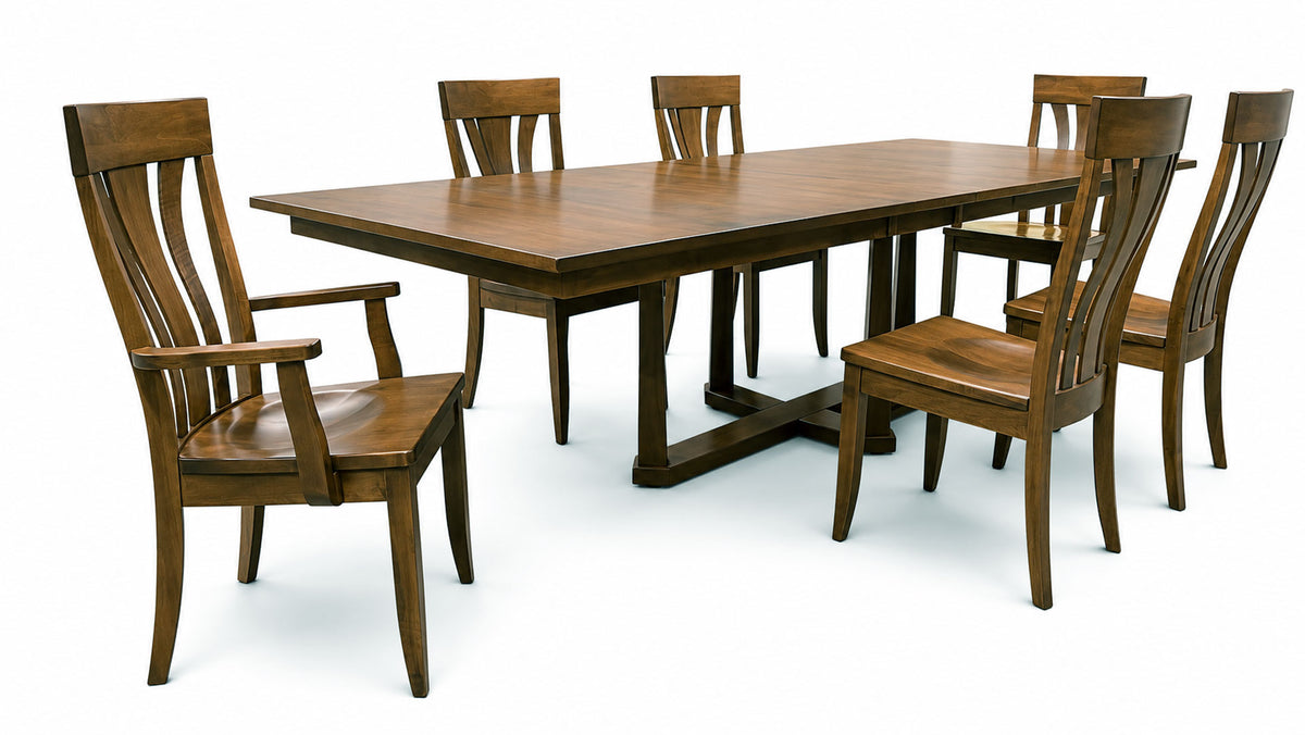 Nashville Solid Wood Dining Table & 6 Chairs | Amish Made Dining Set | Gallery Furniture