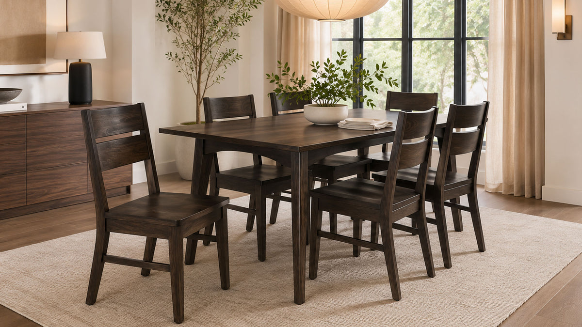 Carrie Solid Wood Dining Table & 6 Chairs | Amish Made | Made in USA | Gallery Furniture