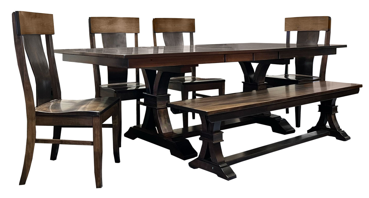 Mesa de comedor Bowerston de 72", 4 sillas y banco