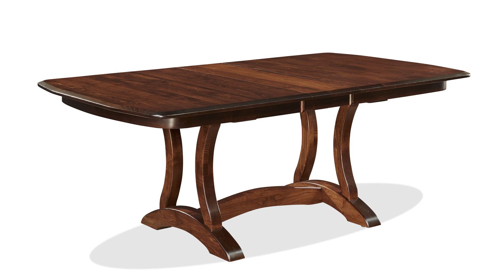 Mesa de comedor con caballetes de arce macizo Rio Vista con 2 alas ocultas de 30 cm