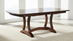 Mesa de comedor con caballetes de arce macizo Rio Vista con 2 alas ocultas de 30 cm