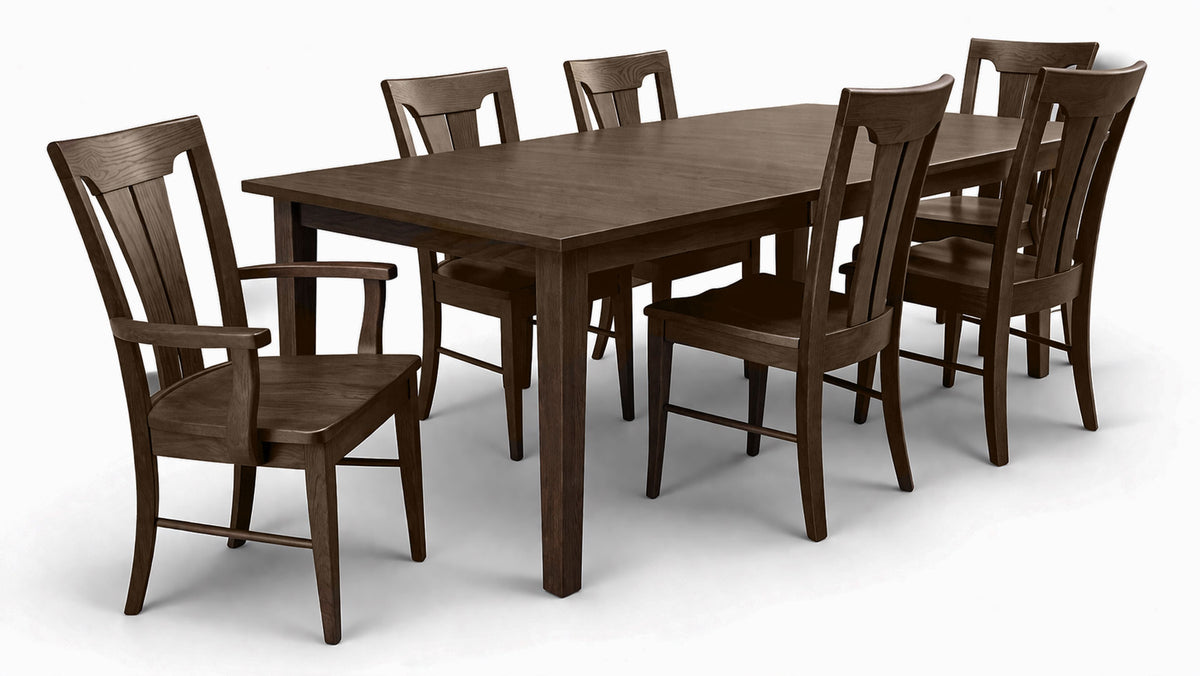 Amish Made Shaker Dining Set – Solid Wood Table with 6 Chairs | Gallery Furniture