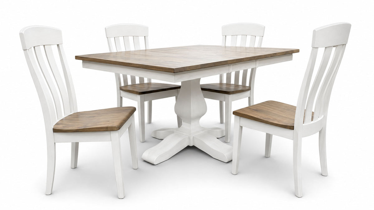 Ashley Solid Wood Dining Table & 4 Chairs | Amish Made Dining Set | Gallery Furniture