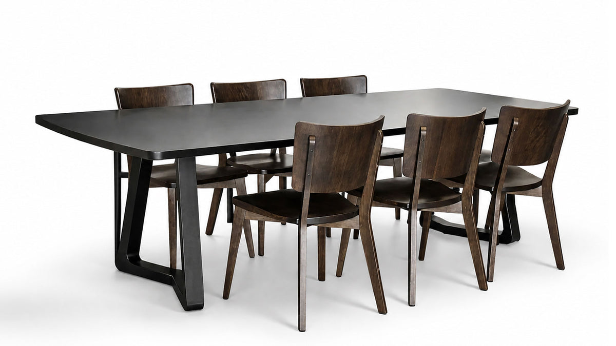 Vandalia 7-Piece Trestle Dining Set – Table & 8 Chairs | Gallery Furniture