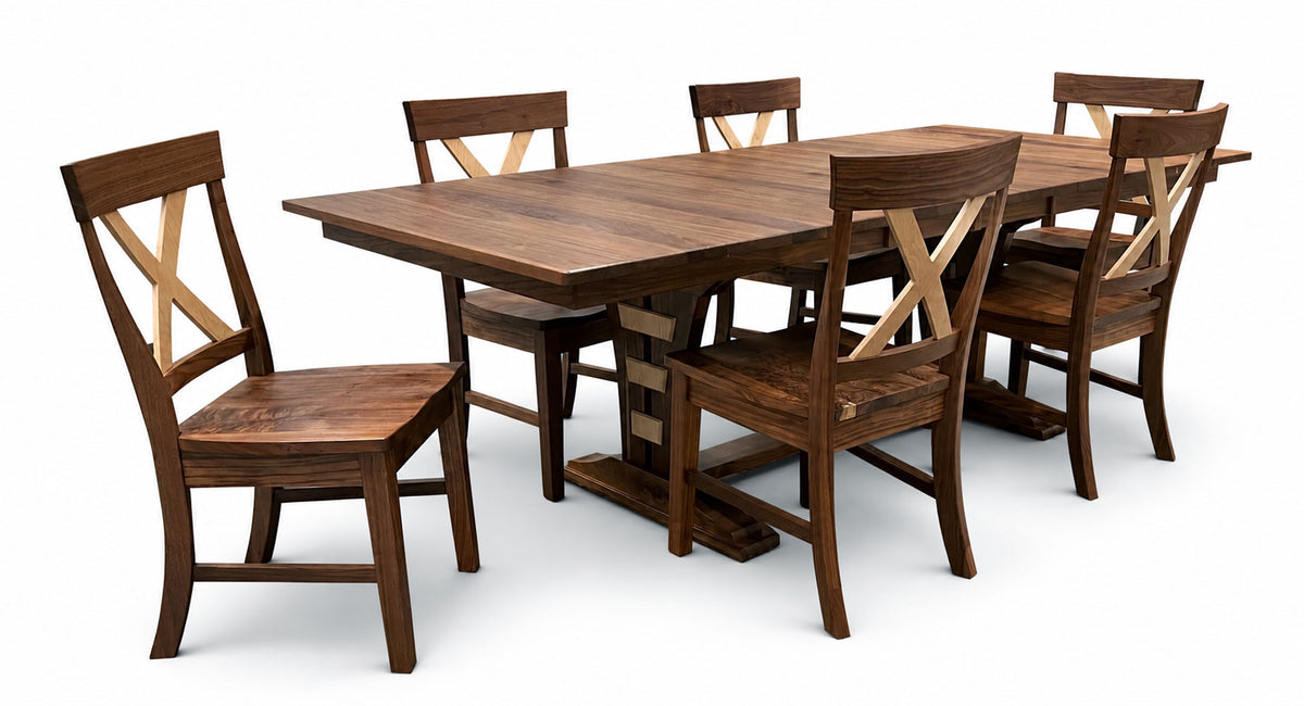 Exbach Dining Table & 6 Chairs | Solid Wood Amish Dining Set | Gallery Furniture