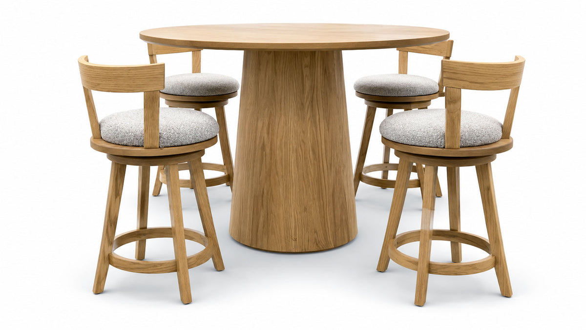 Tulsa Solid Wood Pub Table & 4 Chairs | Amish Made Counter Height Dining Set | Gallery Furniture