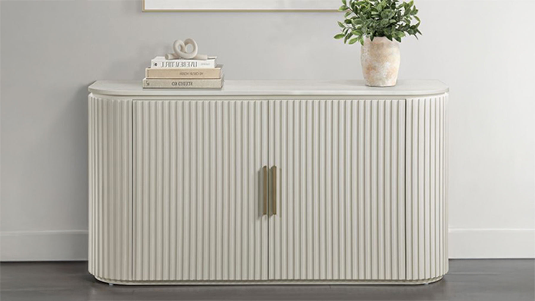 Colvin White Buffet Server with Reeded Doors | Steve Silver | Gallery Furniture