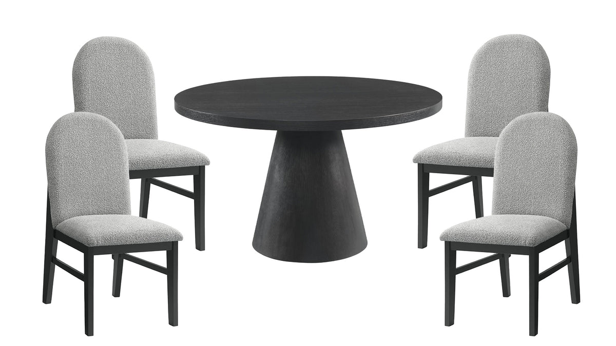 5 Pc Black Portland Dining Set (TABLE & 4 CHAIRS)