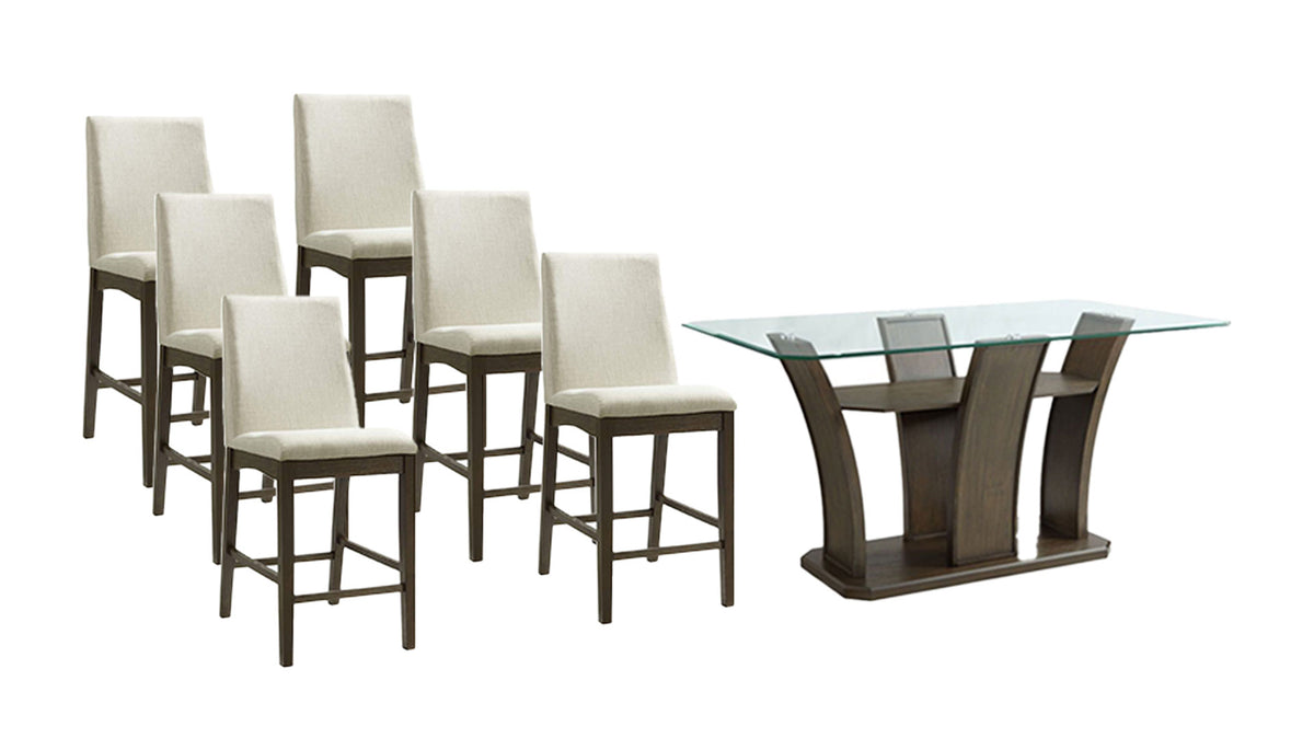 7 Pc Dapper Counter Height Table & 6 Chairs - Available at N Freeway & Grand Parkway