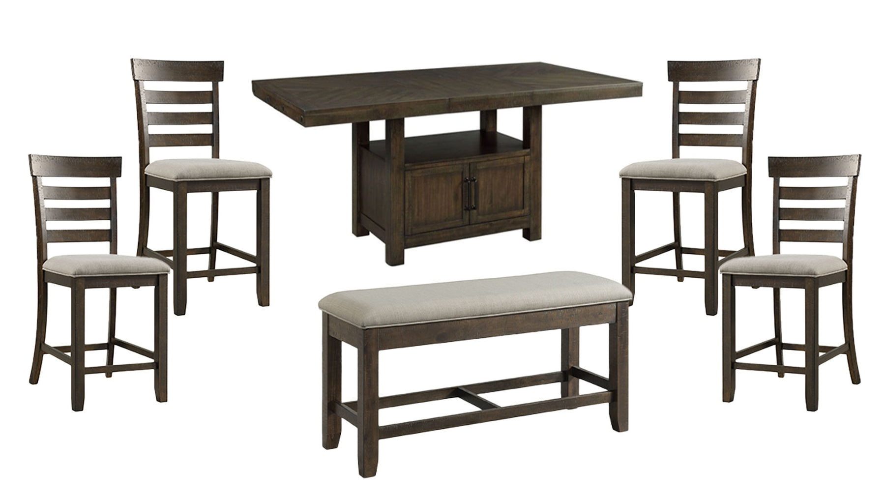 6pc Colorado Table, 4 Chairs and Bench