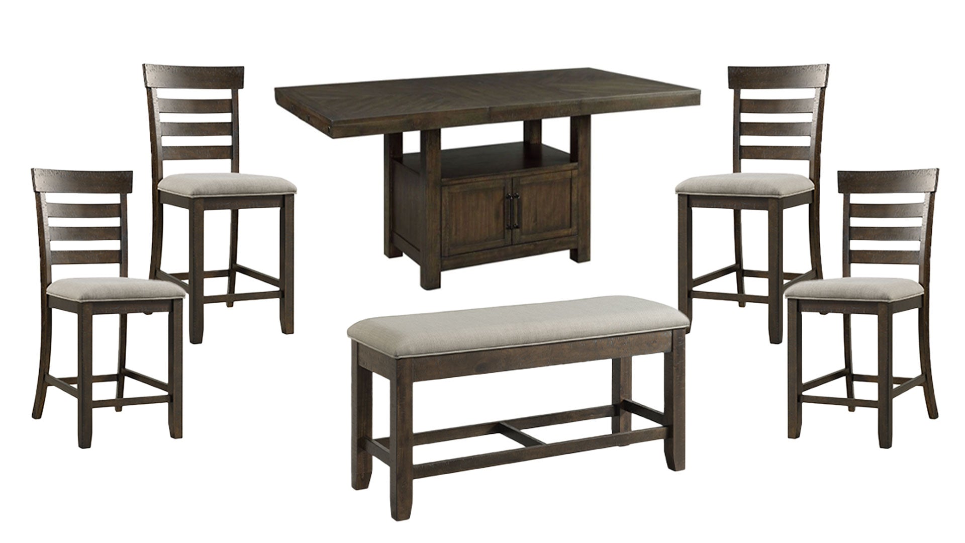 6pc Colorado Table, 4 Chairs and Bench