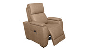 MacPulse P6 Tan Power Recliner with Immersive Sound | Performance Fabric | Gallery Furniture