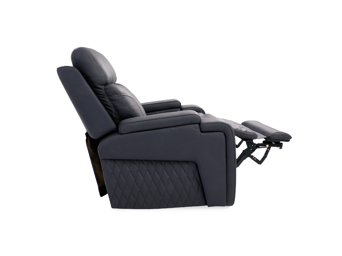 Indigo Twilight Leather Match Power Recliner with Immersive Audio – Upholstered Living Room Chair with USB | Gallery Furniture