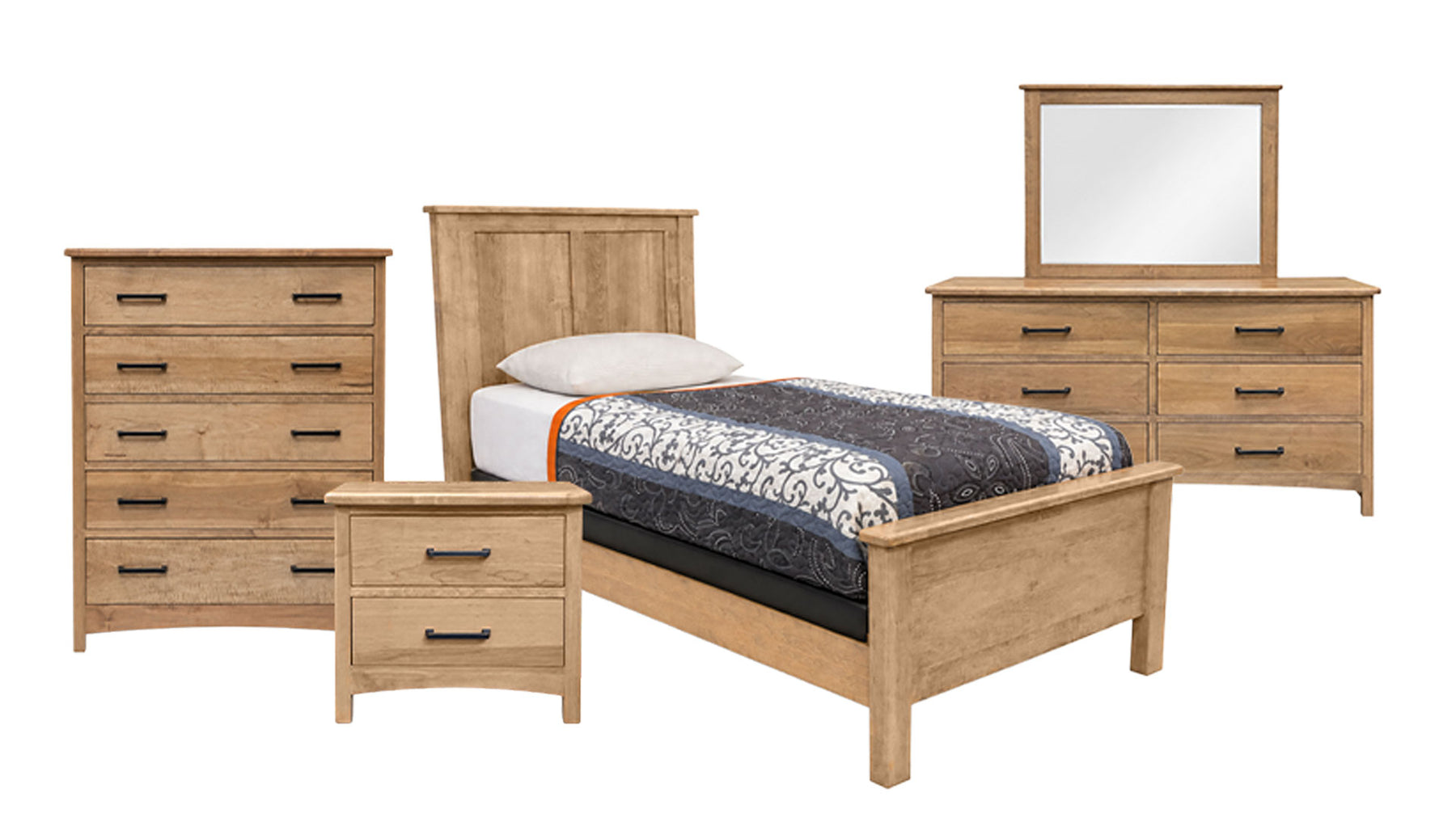 Tundra 4PC Solid Wood Amish Made Bedroom Set | Gallery Furniture