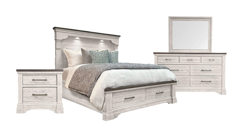 3 Pc High Plains Queen Bedroom Set (Queen Bed, Nightstand, & Dresser/Mirror)