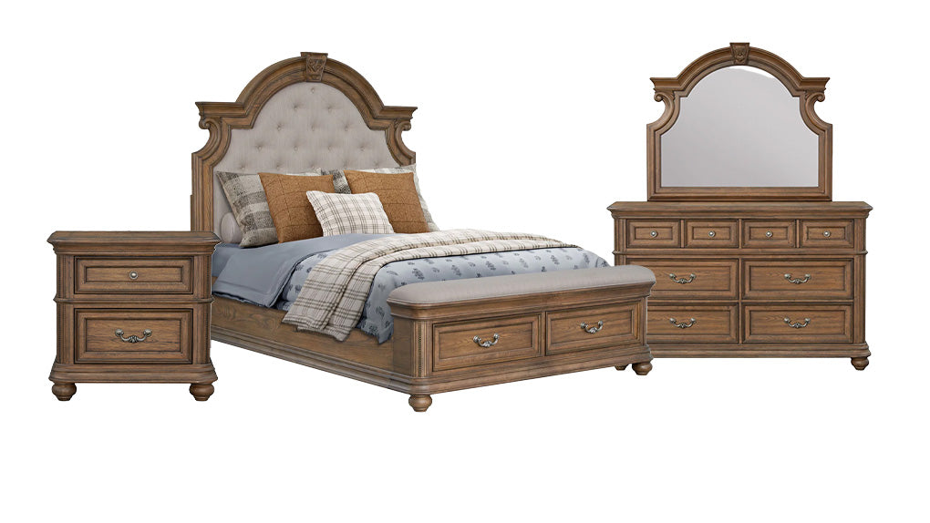 3 Pc Tanglewood Queen Bedroom Set (Queen Bed, Dresser/Mirror, & Nightstand)