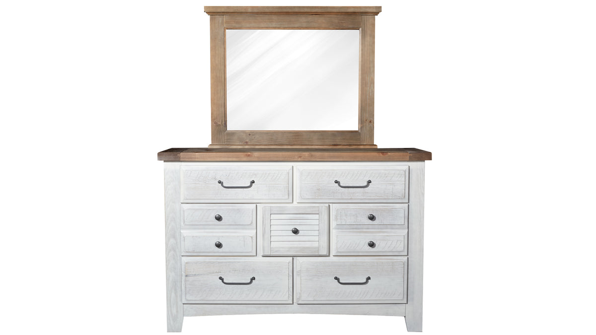 Alabaster Sea Biscuit Two Tone Arch Dresser & Mirror