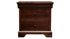 Honey Grove Solid Maple Wood Modern 2 Drawer Nightstand