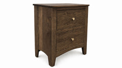 Carlston Solid Cherry Wood Modern 2 Drawer Nightstand