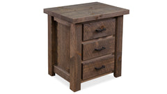 Uvalde Solid Wood Rustic 3 Drawer Nightstand